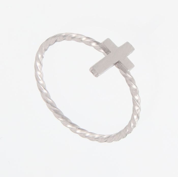 Γυναικείο δαχτυλίδι σεβαλιέ με σταυρό Mar & Mar Cross Chevalier από ανοξείδωτο ατσάλι