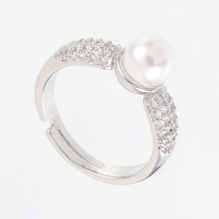 Γυναικείο δαχτυλίδι με πέρλα και ζιργκόν Pearl