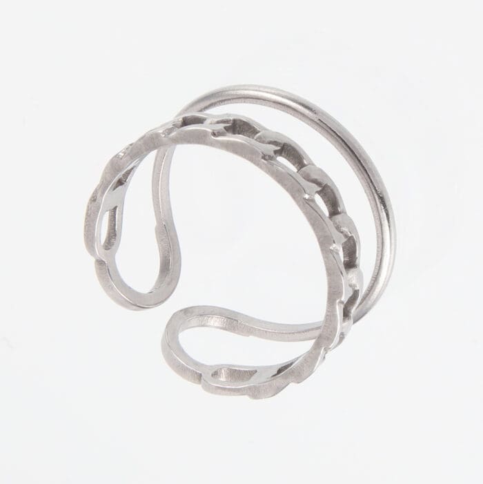 Γυναικείο δαχτυλίδι σε σχήμα αλυσίδας Mar & Mar Chain V από ανοξείδωτο ατσάλι