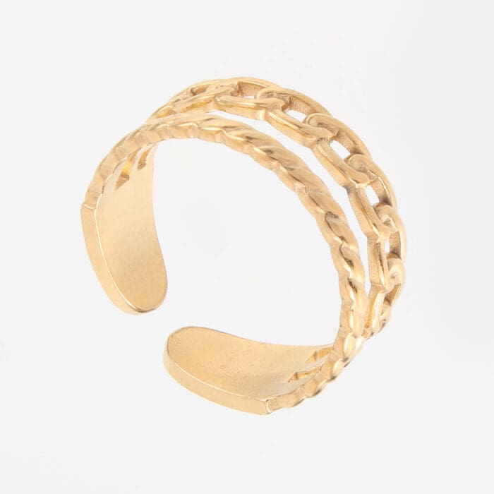 Γυναικείο δαχτυλίδι σε σχήμα αλυσίδας Mar & Mar Chain VI από ανοξείδωτο ατσάλι