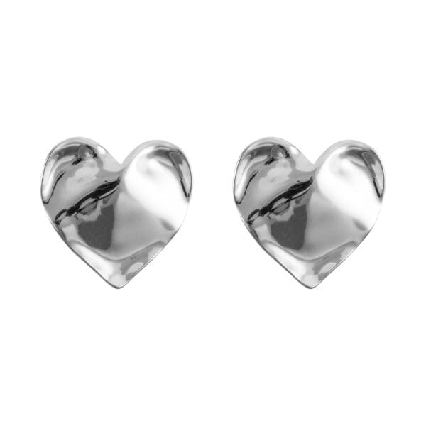 Σκουλαρίκια καρφωτά καρδιά Mar & Mar Herbie Heart (Silver) από ανοξείδωτο ατσάλι