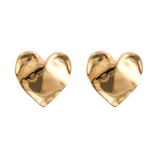Σκουλαρίκια καρφωτά καρδιά Mar & Mar Herbie Heart (Gold) από ανοξείδωτο ατσάλι
