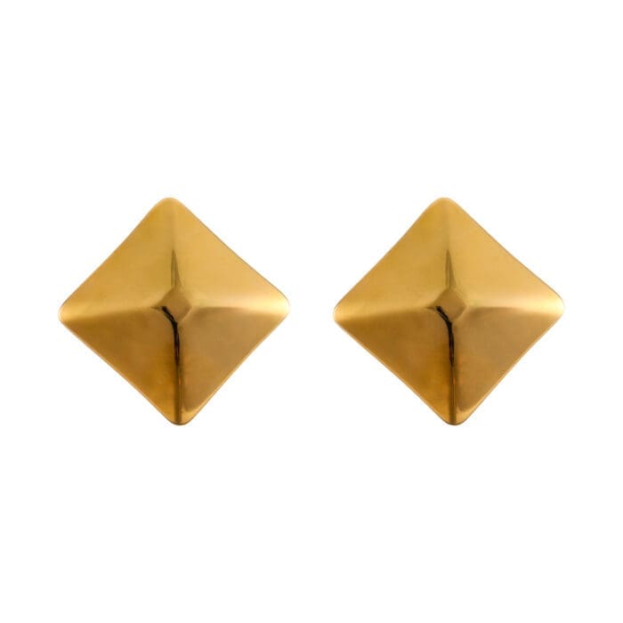 Σκουλαρίκια καρφωτά τετράγωνα Mar & Mar Shaffer (Gold) από ανοξείδωτο ατσάλι